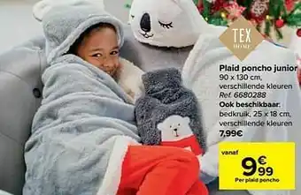 Carrefour Plaid poncho junior aanbieding