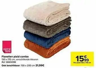 Carrefour Flanellen plaid combo aanbieding