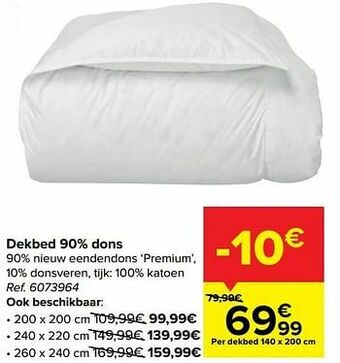 Carrefour Dekbed 90% dons aanbieding