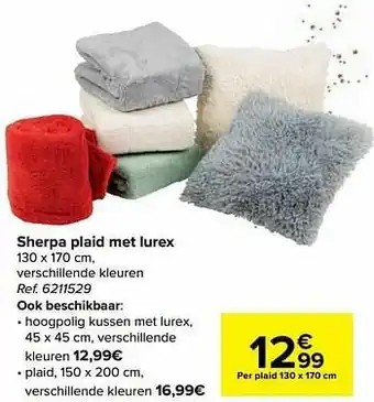 Carrefour Sherpa plaid met lurex aanbieding