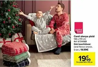 Carrefour Coral sherpa plaid aanbieding