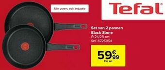 Carrefour Set van 2 pannen black stone aanbieding