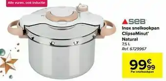 Inox snelkookpan clipsominut’ natural