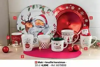 Carrefour Mok + knuffel kerstman aanbieding