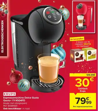 Carrefour Espressomachine Dolce Gusto Genio+ YY504FD aanbieding