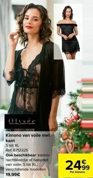 Carrefour Kimono van voile met kant aanbieding