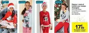 Carrefour Pyjama + muts of knuffel voor meisjes of jongens aanbieding