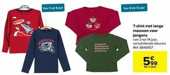 Carrefour T-shirt met lange mouwen voor jongens aanbieding