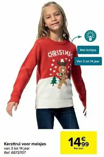 Carrefour Kersttrui voor meisjes aanbieding