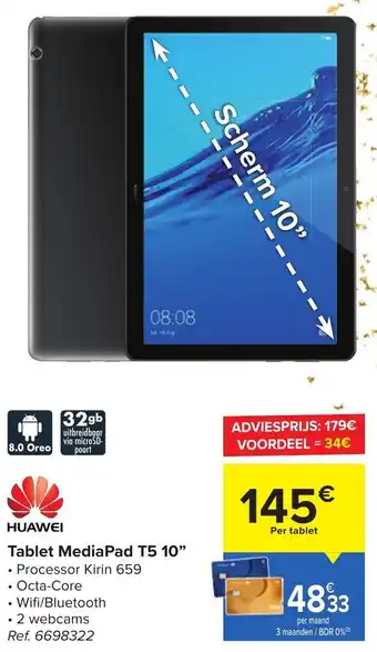 Carrefour Tablet MediaPad T5 10" aanbieding