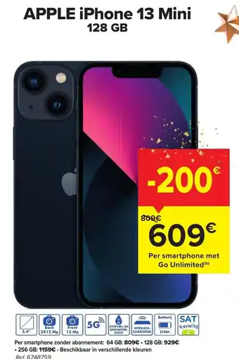 Carrefour Apple iPhone 13 Mini 128GB aanbieding
