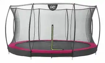 EXIT inbouwtrampoline met veiligheidsnet Silhouette Ground Ø 3,66 m roze