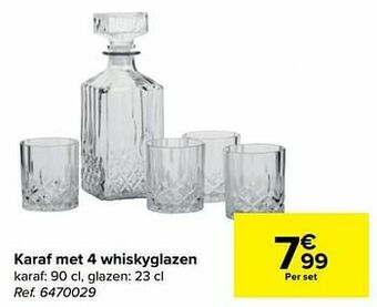 Karaf met 4 whiskyglazen