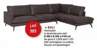 Bali hoeksalon B 300x D 202x H 6cm