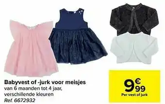 Carrefour Babyvest of -jurk voor meisjes aanbieding