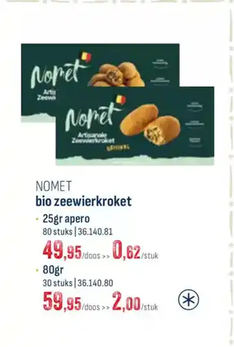 Horeca totaal Nomet bio zeewierkroket aanbieding