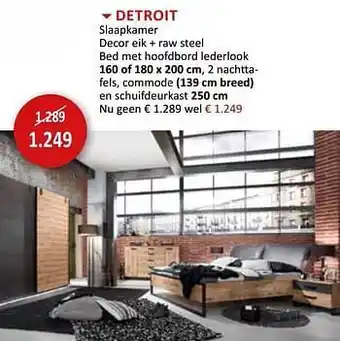 Weba Detroit slaapkamer 160 of 180 x 200 cm aanbieding