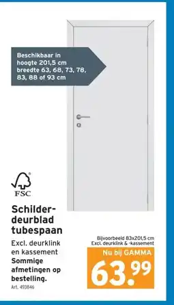 Schilder- deurblad tubespaan