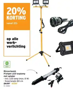 GAMMA Prolight LED looplamp met oplader aanbieding