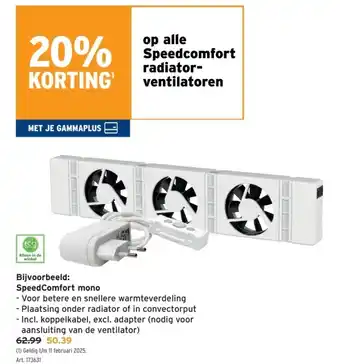 GAMMA SpeedComfort mono aanbieding