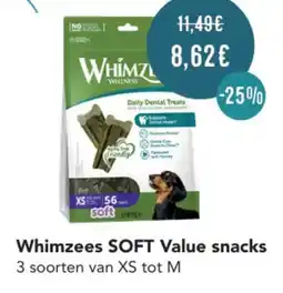 Poils et Plumes Whimzees soft value snacks aanbieding