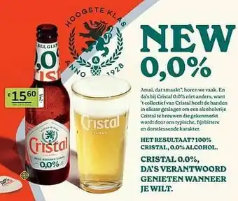 BelBev Cristal 0.0%, da’s verantwoord genieten wanneer je wilt aanbieding
