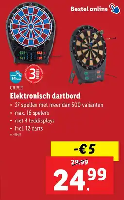 Lidl Crivit elektronisch dartbord aanbieding