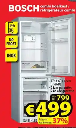 ElectroStock Bosch combi koelkast réfrigérateur combi aanbieding