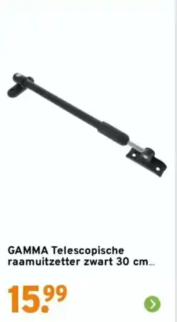 GAMMA Gamma Telescopische raamuitzetter zwart aanbieding