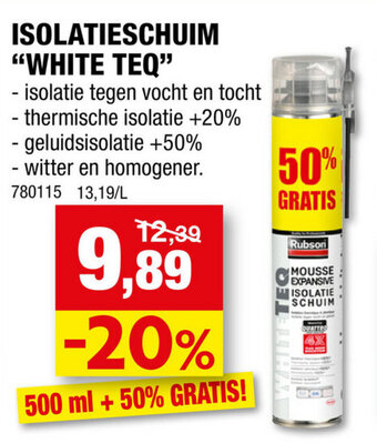 Hubo Isolatieschuim "White Teq" aanbieding