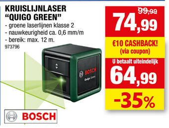 Hubo Bosch Kruislijnlaser "Quigo Green" aanbieding