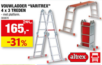 Hubo Vouwladder "Varitrex" 4 x 3 Treden aanbieding