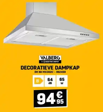 Electro Depot Valberg Decoratieve Dampkap DH 60 MX302C - 962459 aanbieding