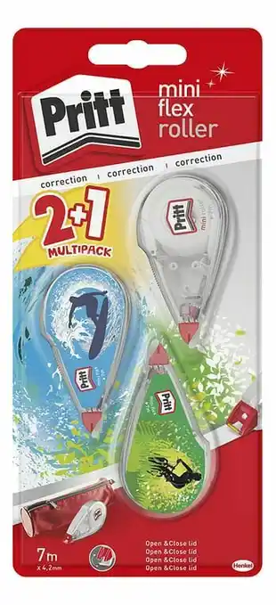 Dreamland Pritt correctieroller Mini Flex Roller - 3 stuks aanbieding