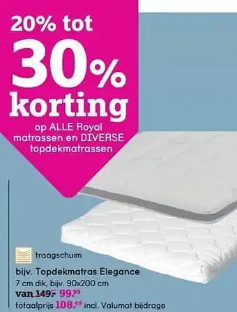 Topdekmatras elegance 90x200 cm