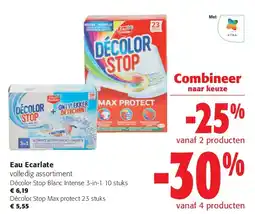 Colruyt Eau Ecarlate Décolor Stop Blanc Intense 3-in-1 10 stuks aanbieding