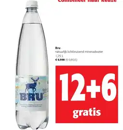 Colruyt Bru natuurlijk lichtbruisend mineraalwater aanbieding