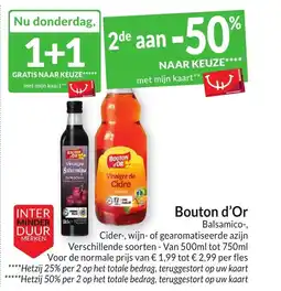 Intermarché Bouton d'or balsamicocider wijn of gearomatiseerde azijn aanbieding