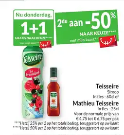 Intermarché Teisseire siroop mathieu teisseire aanbieding