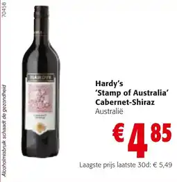 Colruyt Hardy's 'Stamp of Australia' Cabernet-Shiraz aanbieding