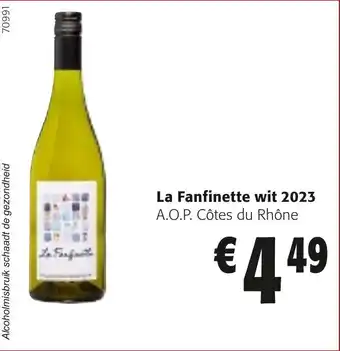 Colruyt La Fanfinette wit 2023 A.O.P. Côtes du Rhône aanbieding