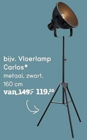 Leen Bakker Vloerlamp carlos 160cm aanbieding