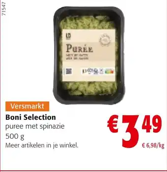 Colruyt Boni Selection Puree Met Spinazie aanbieding