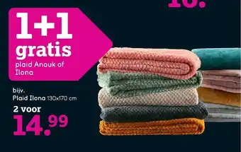 Leen Bakker Plaid Ilona 130 x 170cm aanbieding