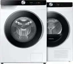 Coolblue Samsung WW90DG6U85LKU3 AI Wash + Samsung DV90T6240LK/S2 aanbieding
