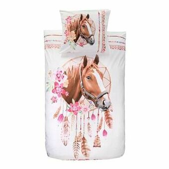 Leen Bakker Comfort dekbedovertrek Ginger - bruin - 140x200 cm - Leen Bakker aanbieding