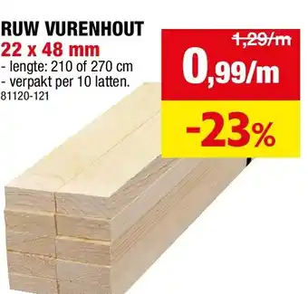 Hubo RUW VURENHOUT aanbieding