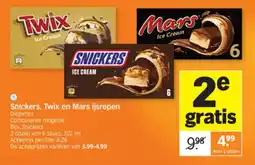 Albert Heijn Snickers, Twix en Mars ijsrepen aanbieding