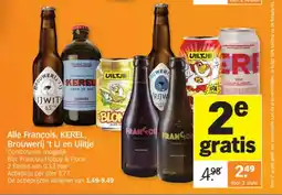 Albert Heijn Alle François, KEREL, Brouwerij 't IJ en Uiltje aanbieding