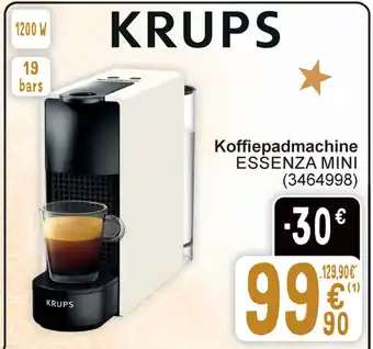 Cora Krups Koffiepadmachine aanbieding